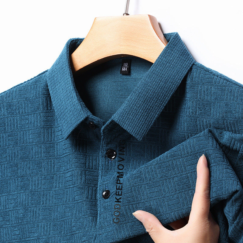 Heren Polo Shirt Ruitpatroon Katoenmix Casual Comfortabel