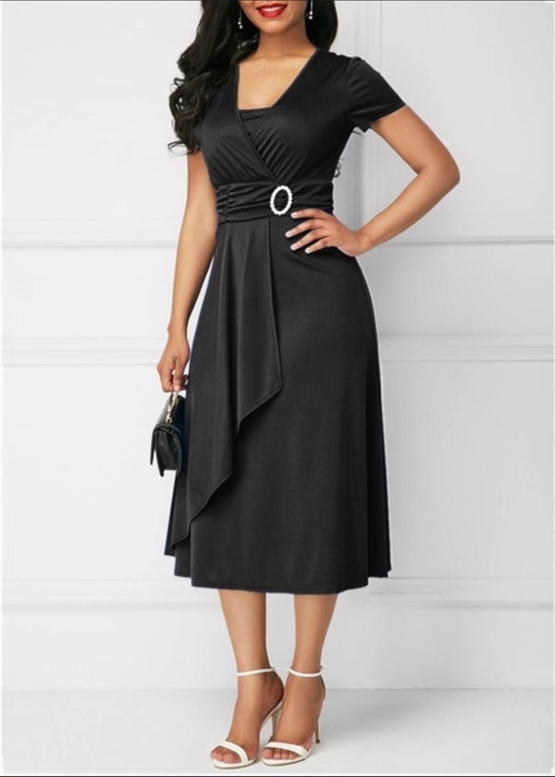 Vrouwen Asymmetrische Jurk met Strass