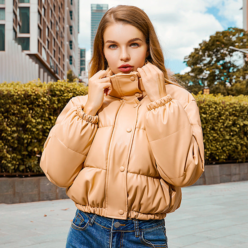 Dames Puffer Jacket Leer