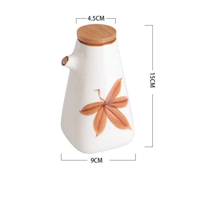 Olie- en Azijncontainer met Keramische Labels en Houten Doppen 4