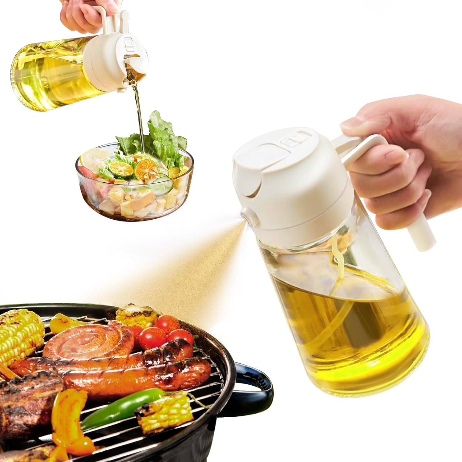 Olijfolie Spray Dispenser 2-in-1 voor Koken en Grillen 1