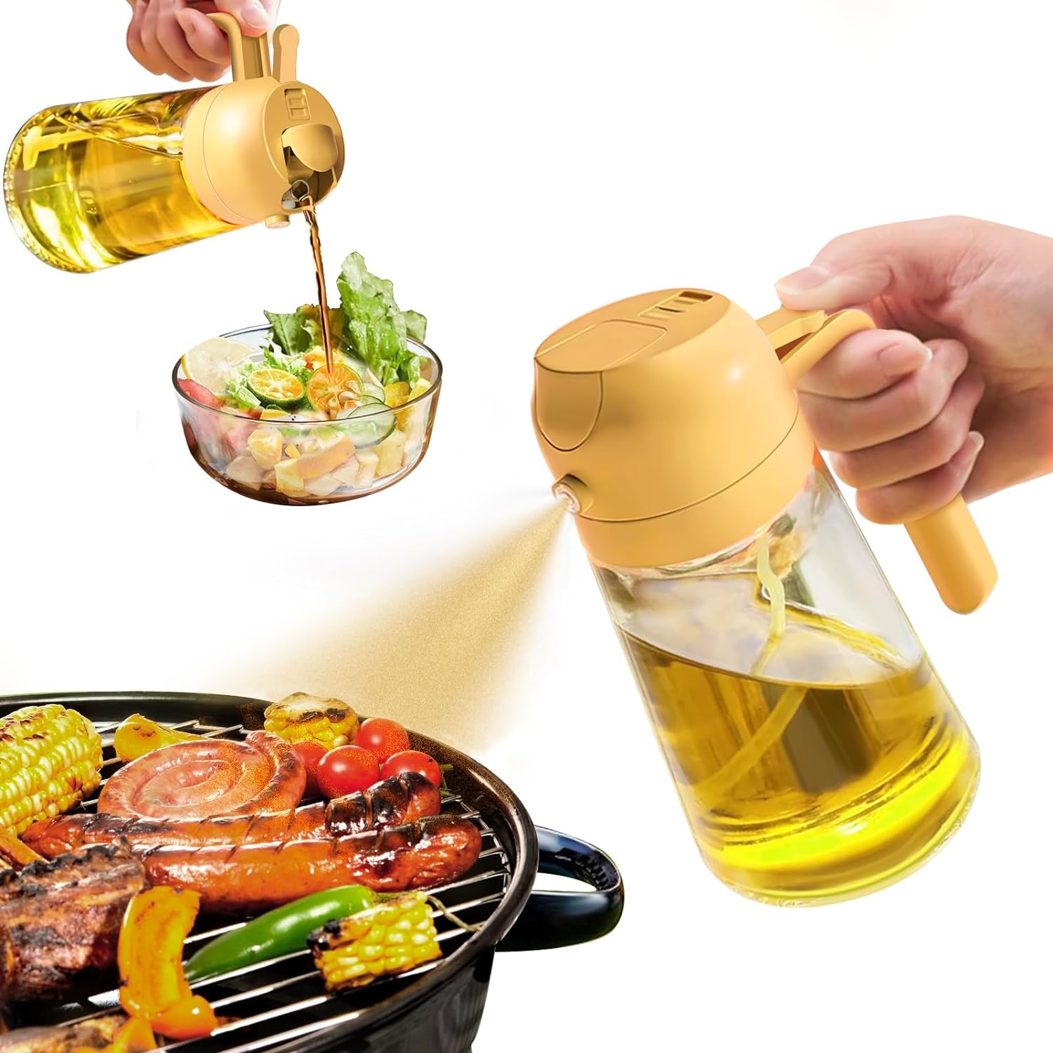 Olijfolie Spray Dispenser 2-in-1 voor Koken en Grillen 2