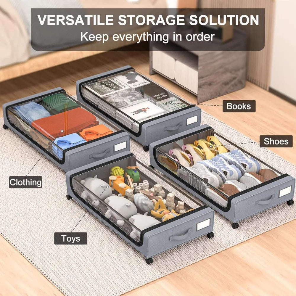 Onderbedopslag Box Organizer met Wielen 2