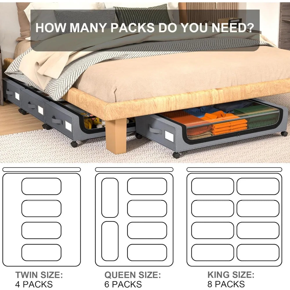 Onderbedopslag Box Organizer met Wielen 3