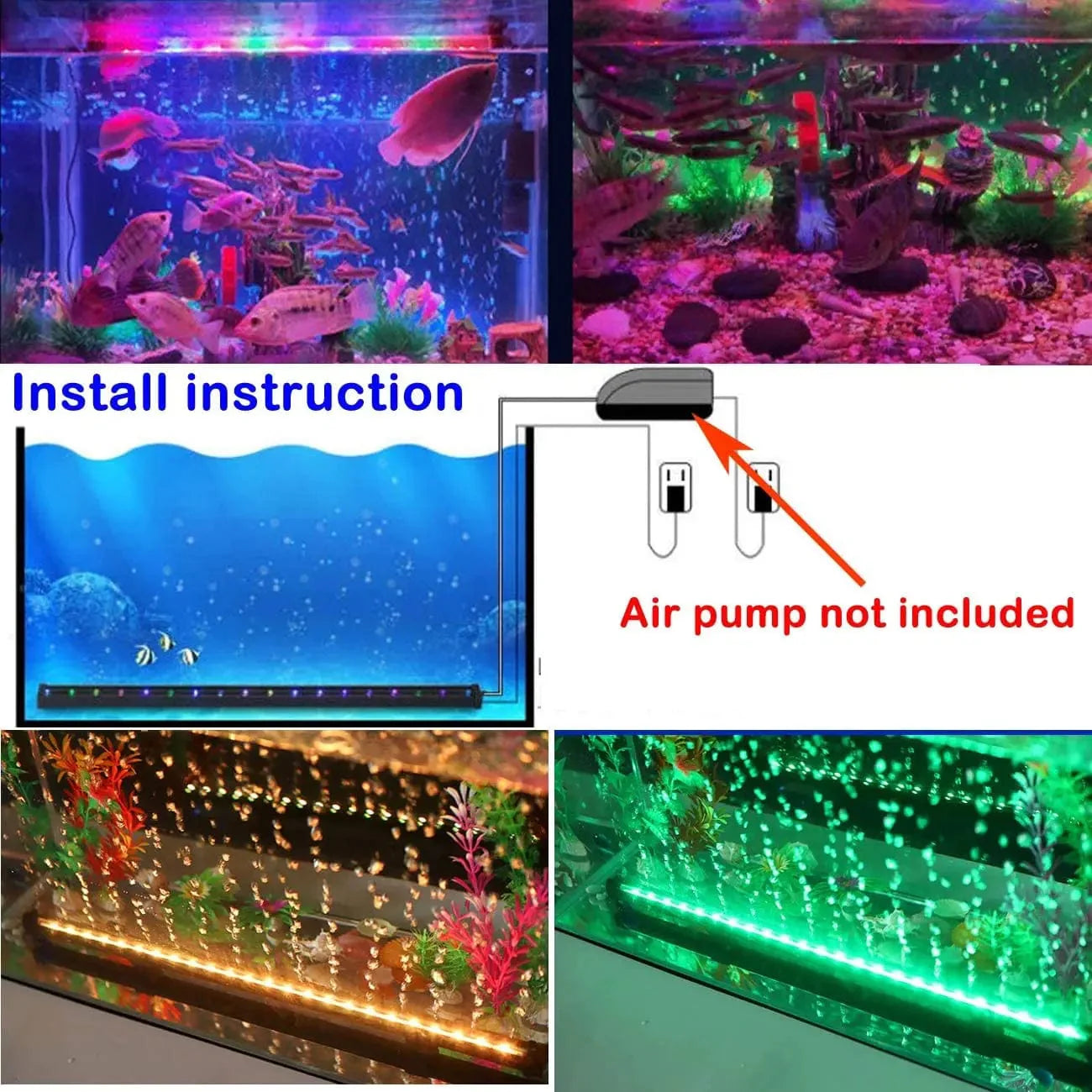 Onderwater LED Aquarium Lamp met Kleurverandering en Hoge Helderheid 4