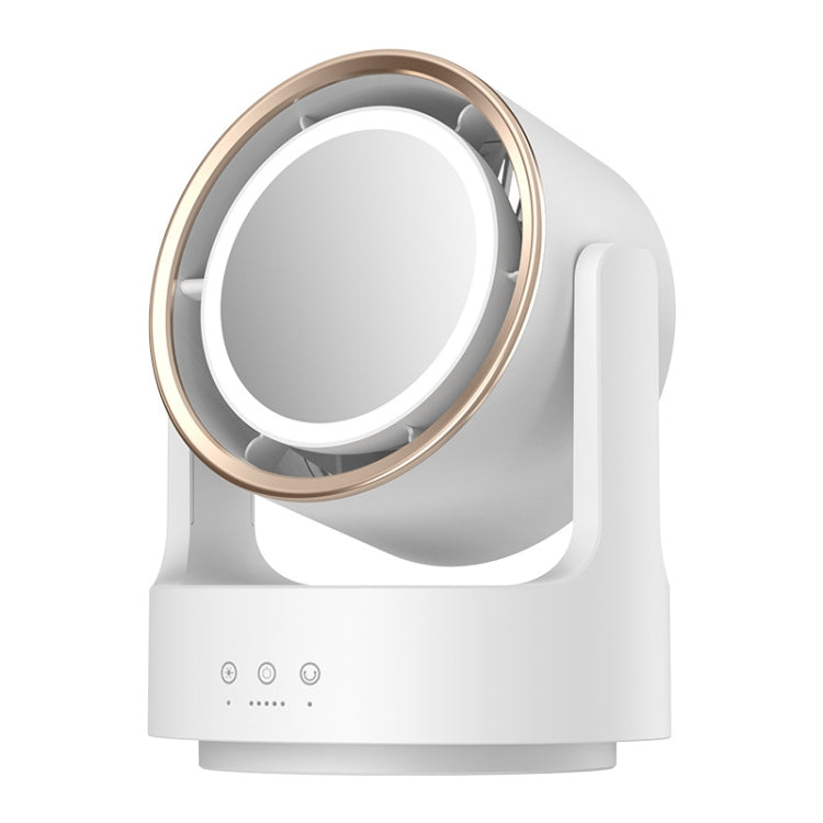Oplaadbare Desktopventilator met LED en Cosmetische Spiegel 0