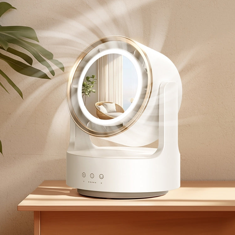 Oplaadbare Desktopventilator met LED en Cosmetische Spiegel 1