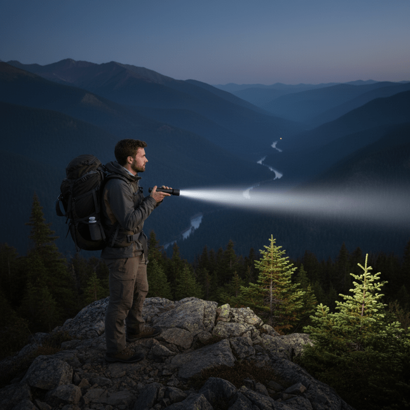 Oplaadbare LED Zaklamp met Telescopische Zoom en Waterbestendig Ontwerp 0