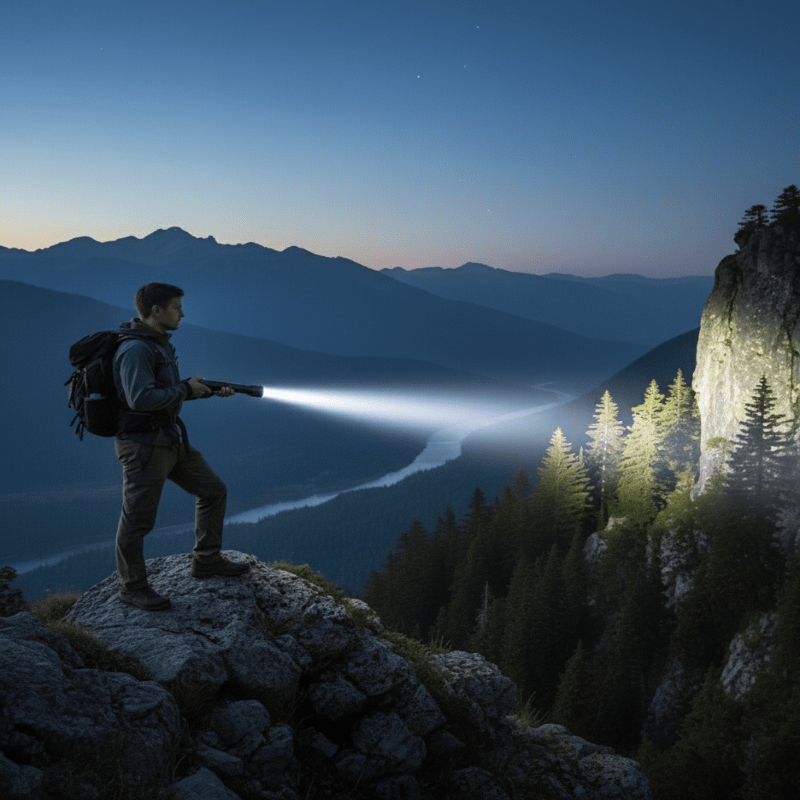 Oplaadbare LED Zaklamp met Telescopische Zoom en Waterbestendig Ontwerp 1