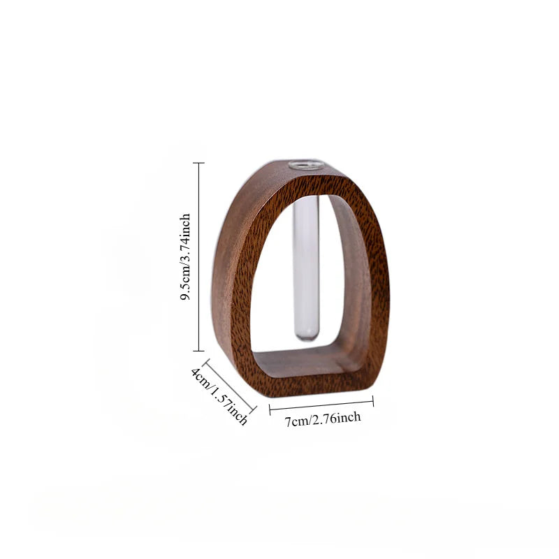 Ovale Vaas Minimalistisch Met Houten Frame 8