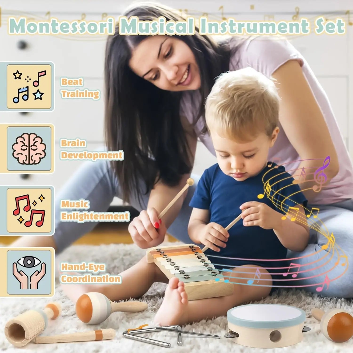 Peuters Muziekinstrumentenset Montessori 1