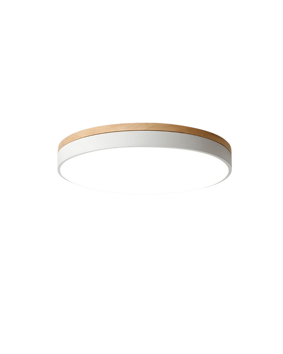 Plafondlamp met Natuurlijke Houtnerf en Groen Accent 10