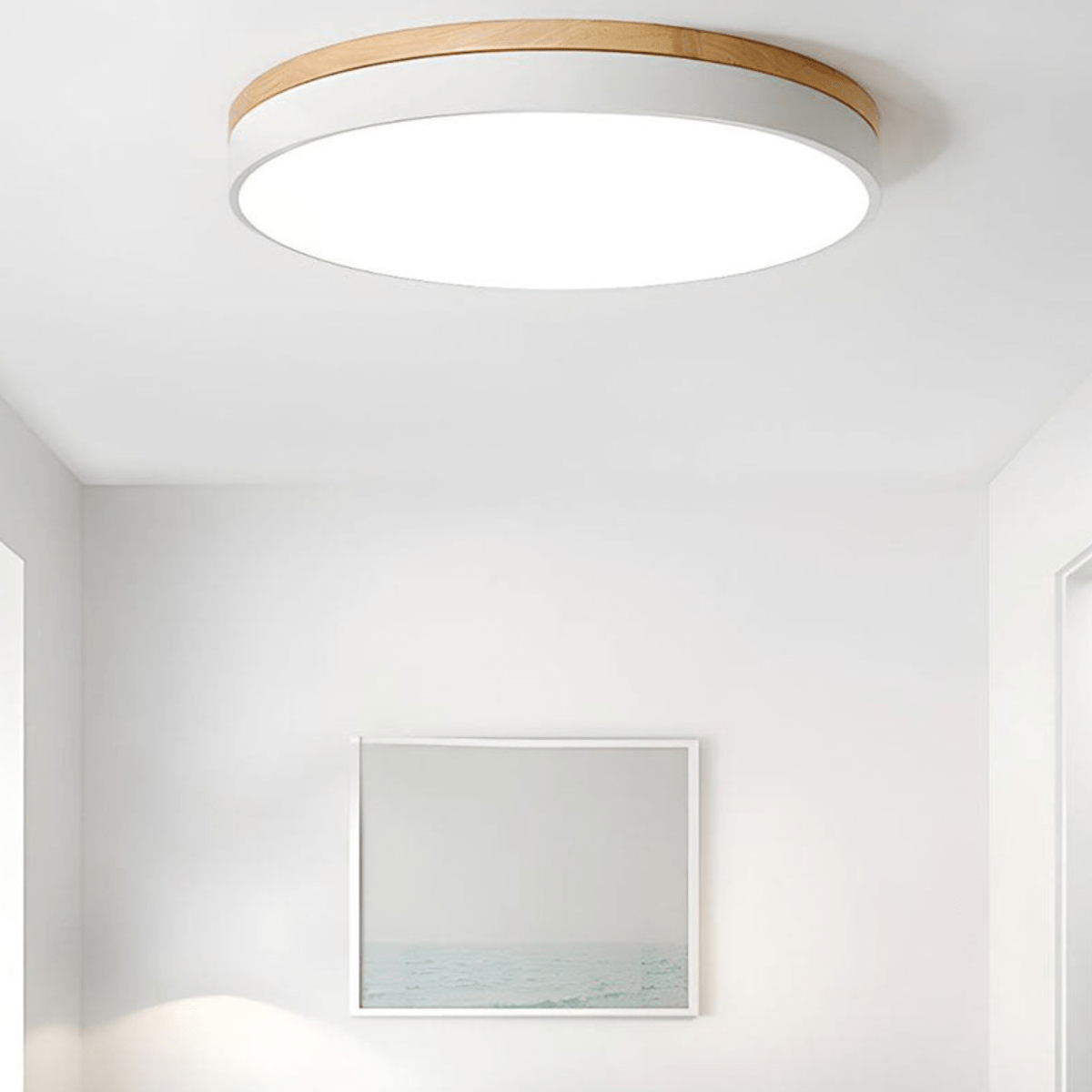 Plafondlamp met Natuurlijke Houtnerf en Groen Accent 7