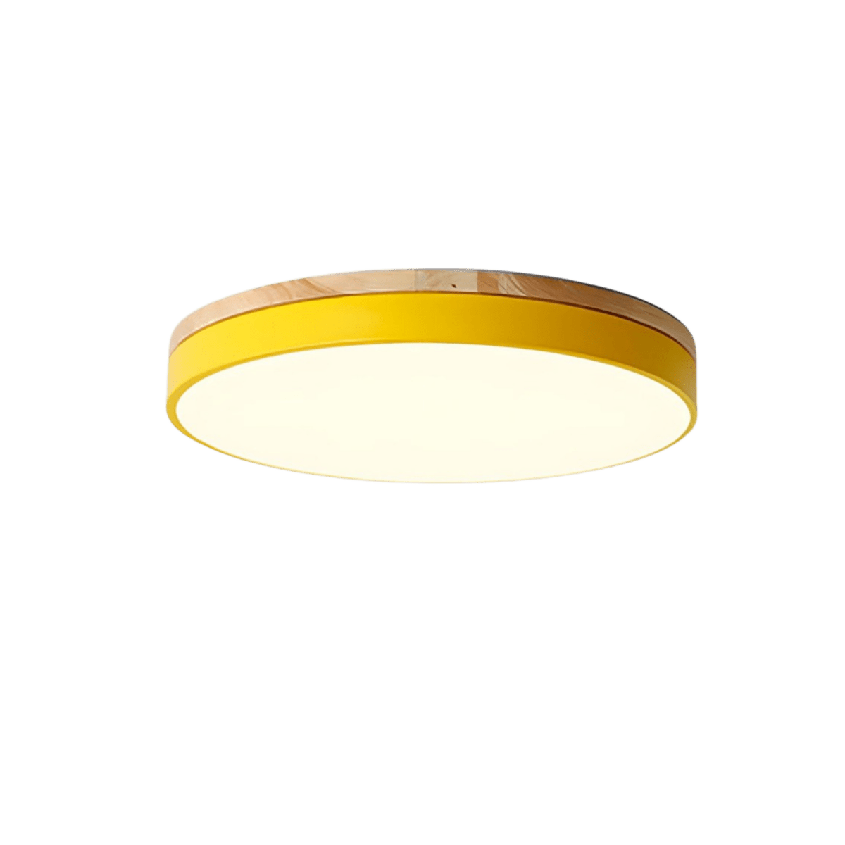 Plafondlamp met Natuurlijke Houtnerf en Groen Accent 9