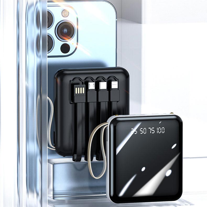 Powerbank 20000 mAh Met Geïntegreerde Kabels Voor Altijd Verbonden 1