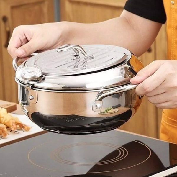 Professionele Friteuse met Deksel en Zeef voor Krokant Koken 3