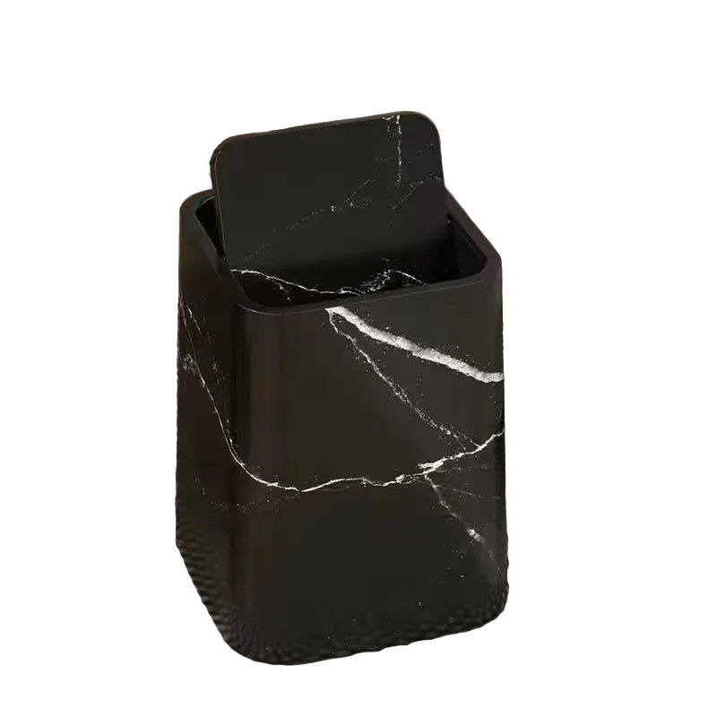 Prullenbak met Schommeldeksel voor Huisdieren, Stijlvol Marmeren Ontwerp 0