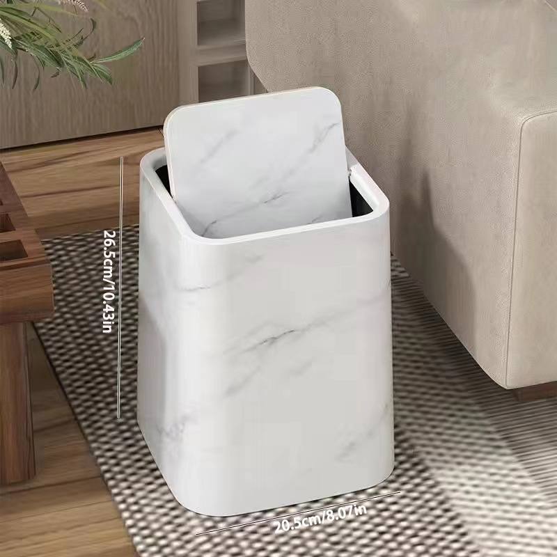 Prullenbak met Schommeldeksel voor Huisdieren, Stijlvol Marmeren Ontwerp 5
