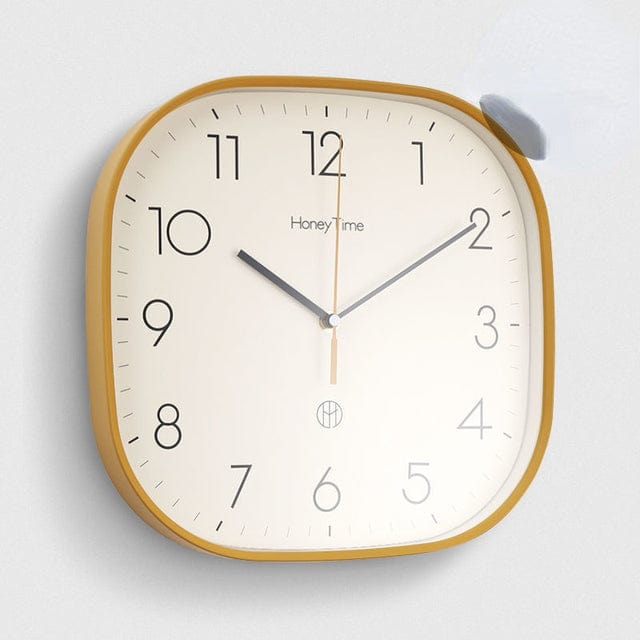 Retro Wandklok Vierkant Met Matgrijs Oppervlak 2