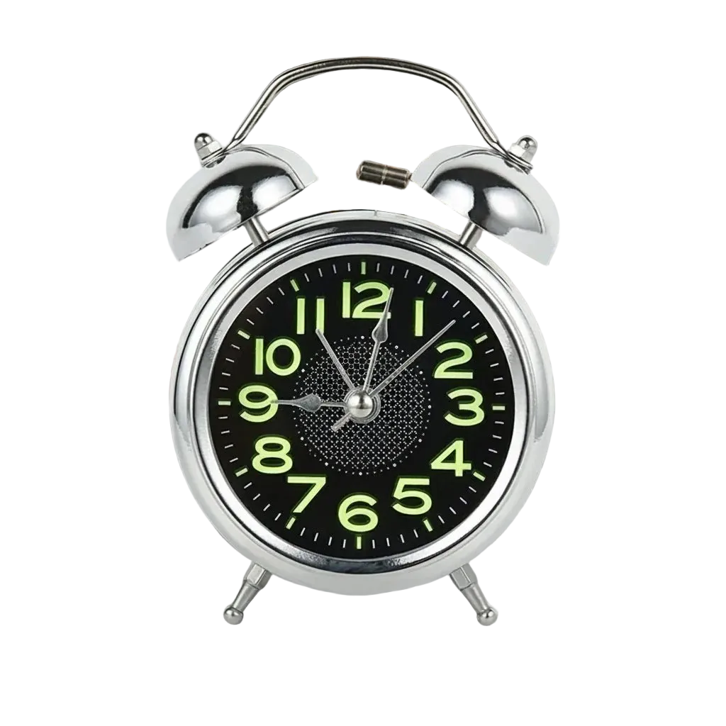 Retro Wekker voor Zware Slapers met Dubbele Bel en Stil Kwartsuurwerk
