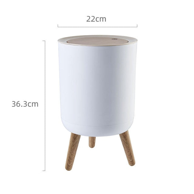 Ronde Prullenbak Met Eenvoudig Deksel Minimalistisch Design 0