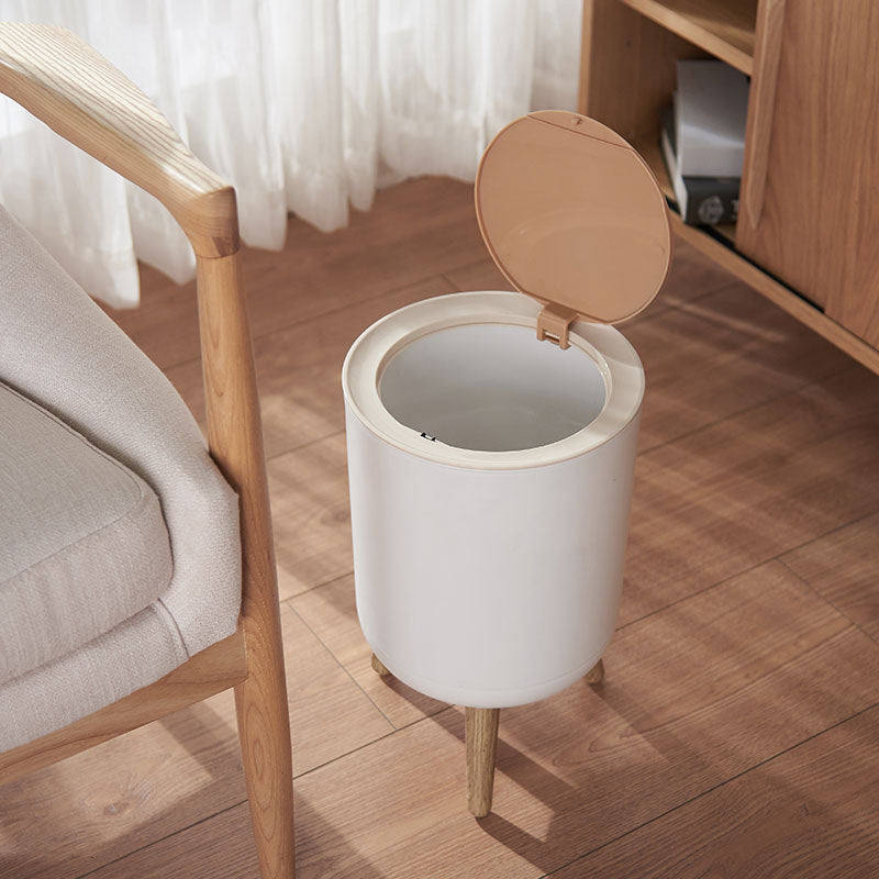 Ronde Prullenbak Met Eenvoudig Deksel Minimalistisch Design 3