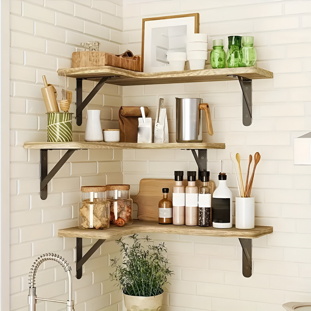 Rustieke Houten Plankenset voor Hoek- en Wanddecoratie 3