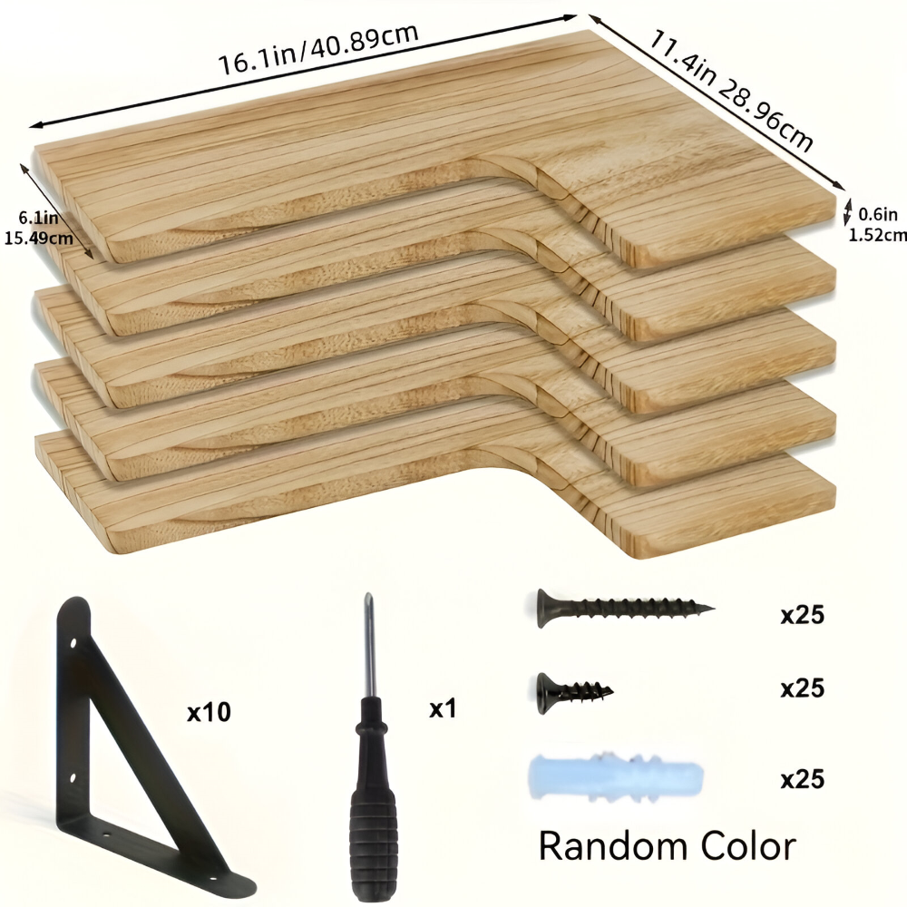 Rustieke Houten Plankenset voor Hoek- en Wanddecoratie 7