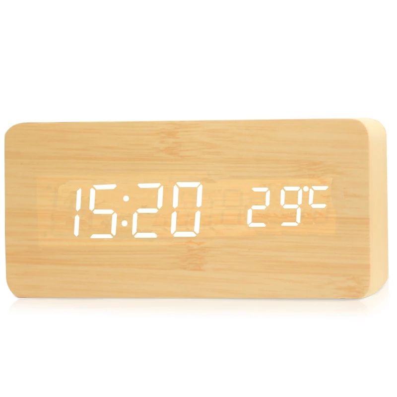 Houten Digitale Bureauklok