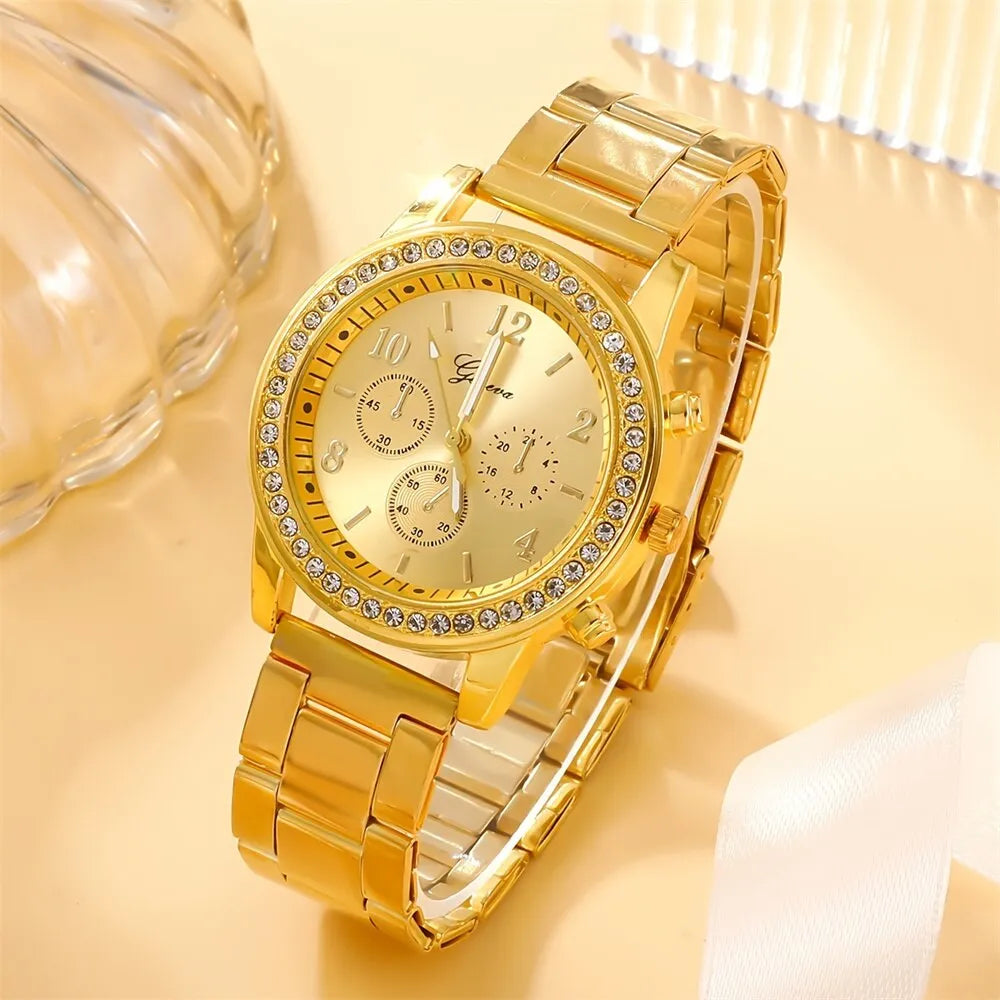 Luxe Horloge Set met Strass