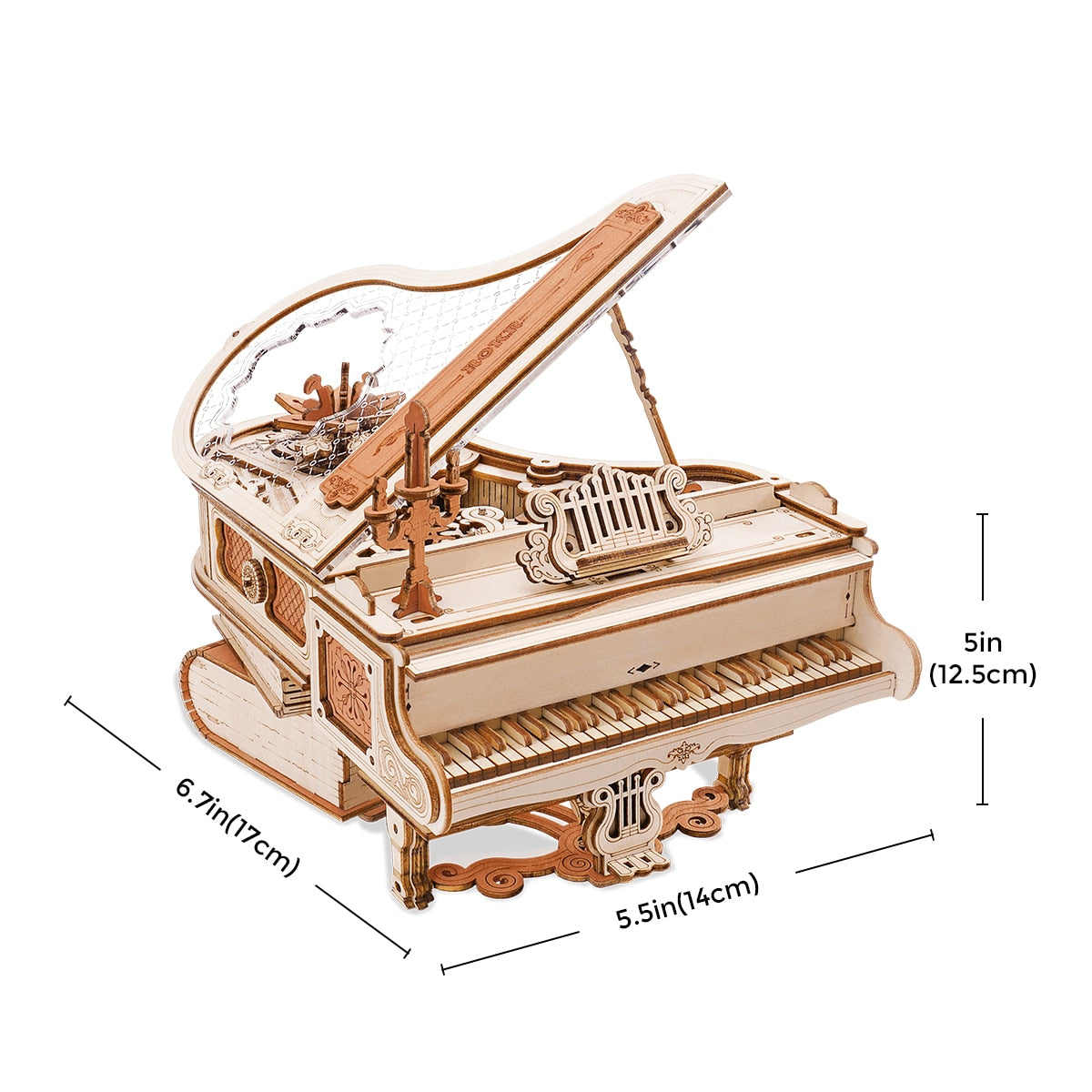 Piano Houten Puzzel Muziekdoos