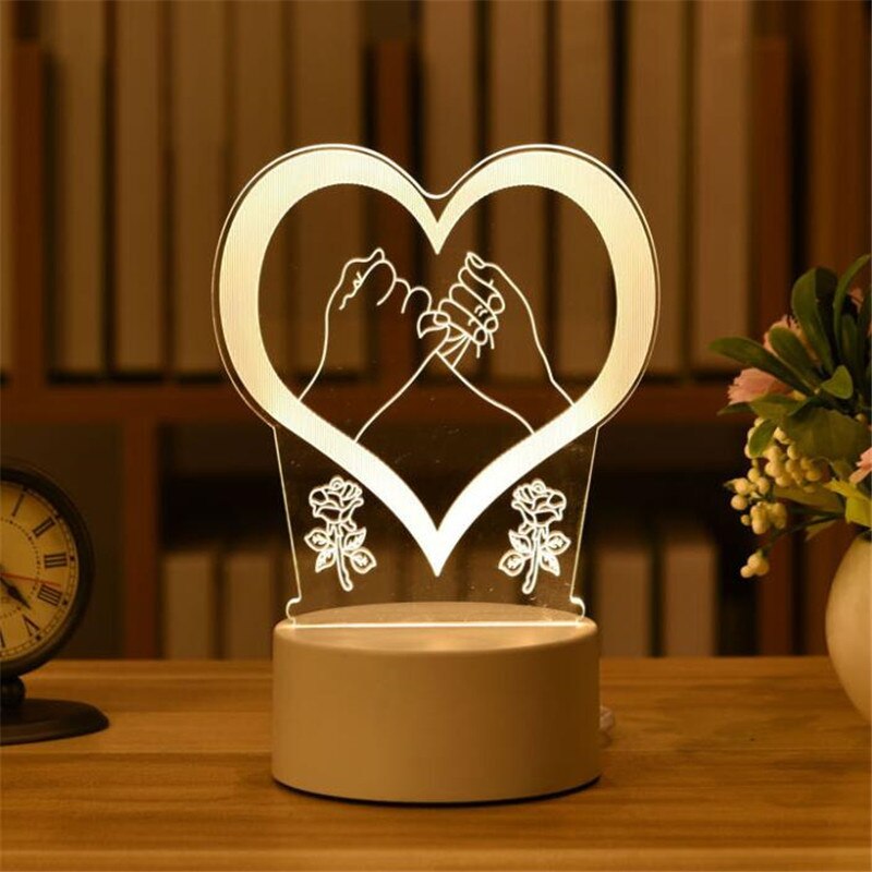 Romantische Liefde Acryl Nachtlampje