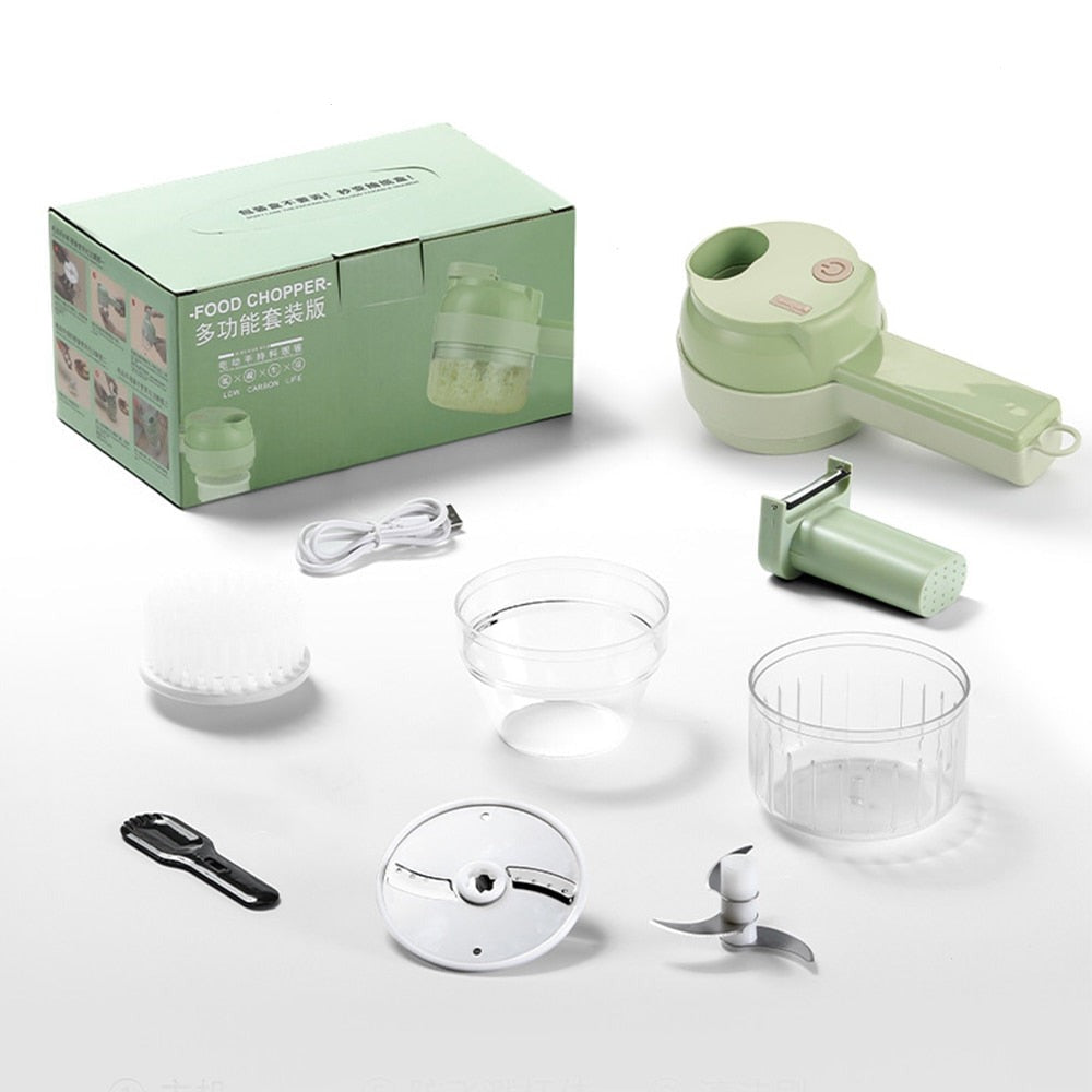 4-in-1 Elektrische Keukensnijderset