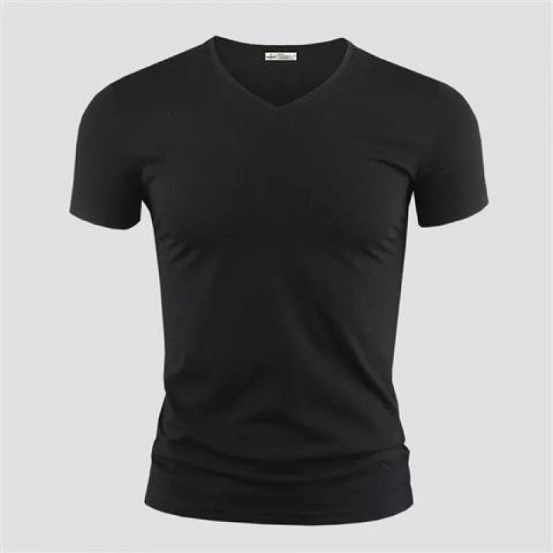 Heren Slim Fit V-hals T-shirt