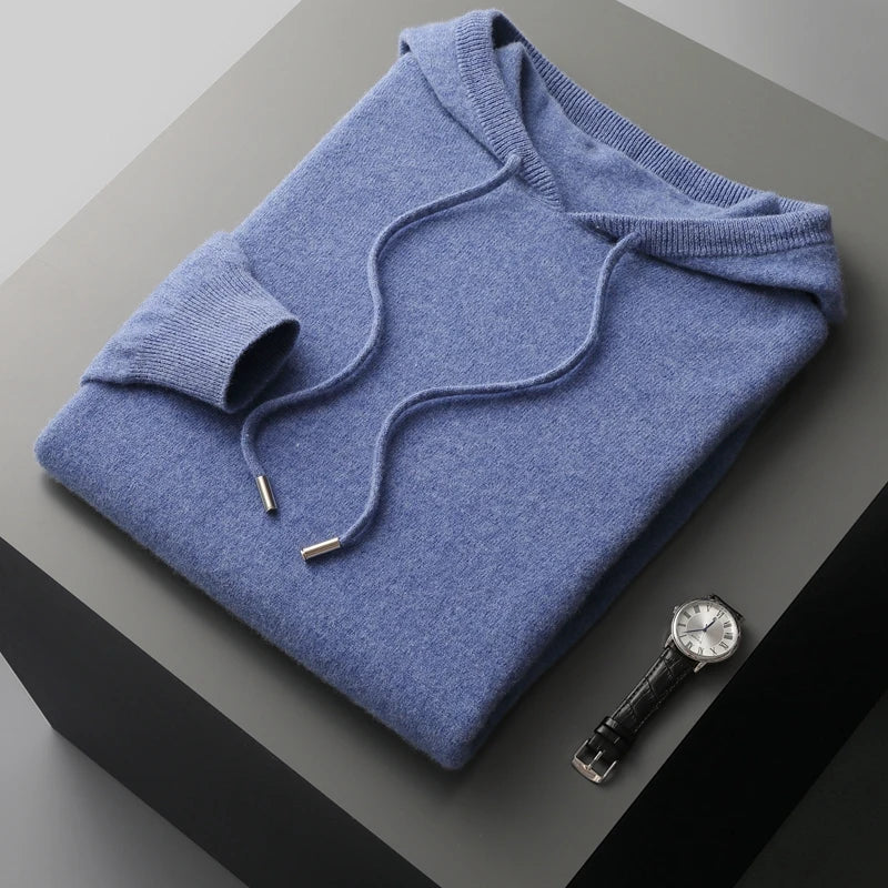 Heren Hoodie Grijs Casual Wolmix Met Capuchon-3