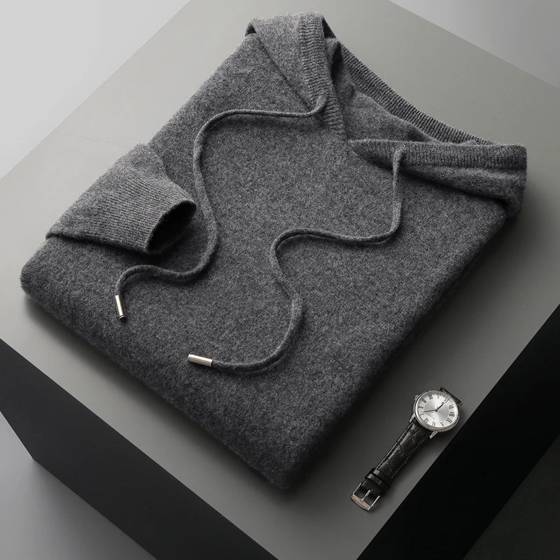 Heren Hoodie Grijs Casual Wolmix Met Capuchon-5