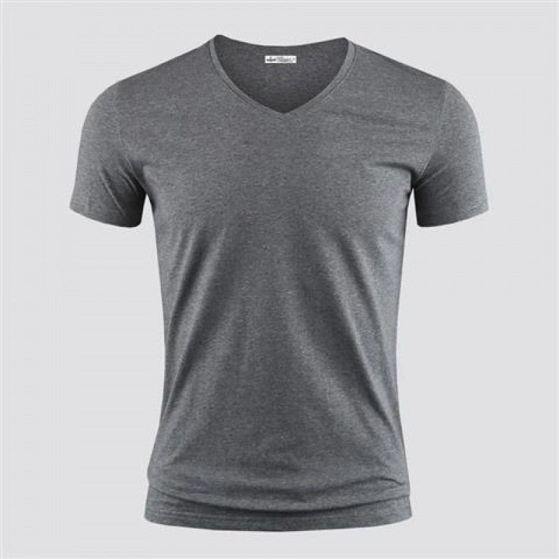 Heren Slim Fit V-hals T-shirt