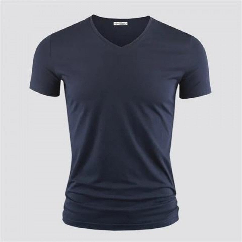Heren Slim Fit V-hals T-shirt