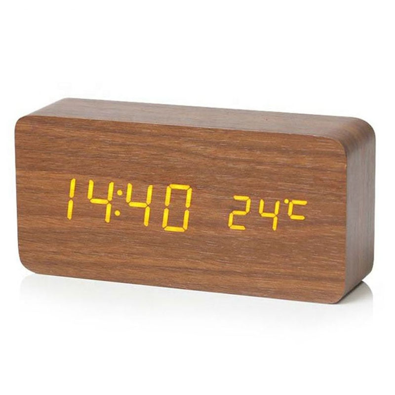 Houten Digitale Bureauklok