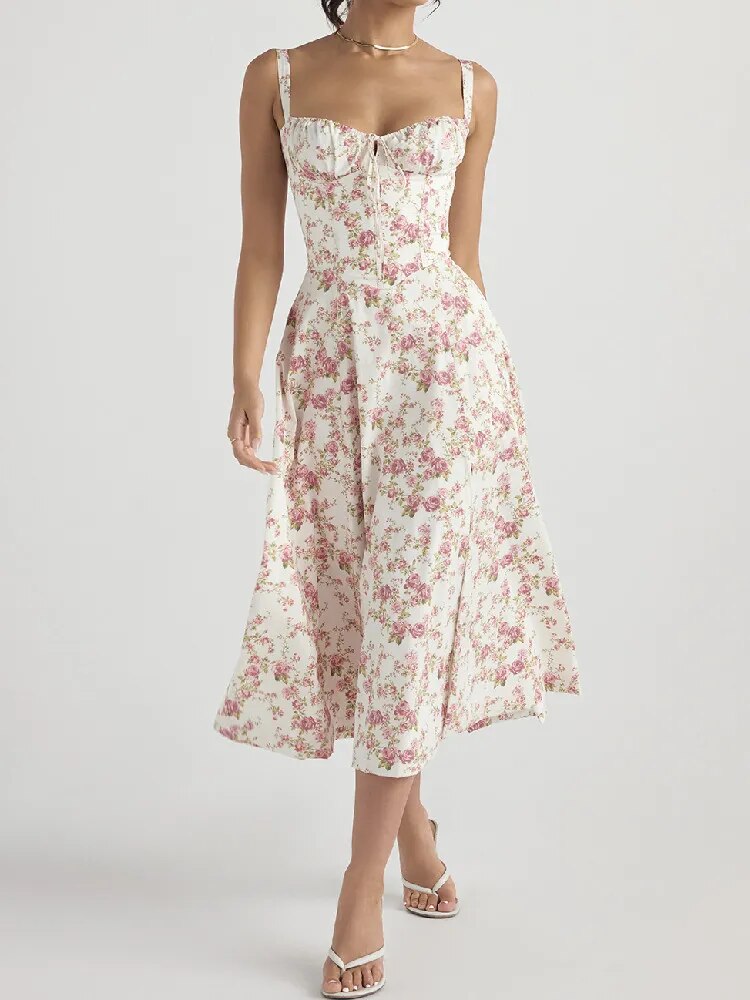 Bloemige Taille Shaper Jurk
