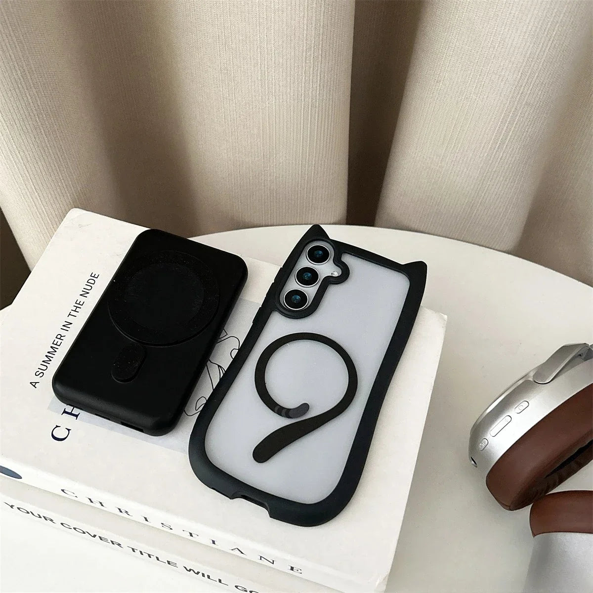 Samsung Galaxy S25 Plus Hoesje met Kattenoren en MagSafe Functie 2