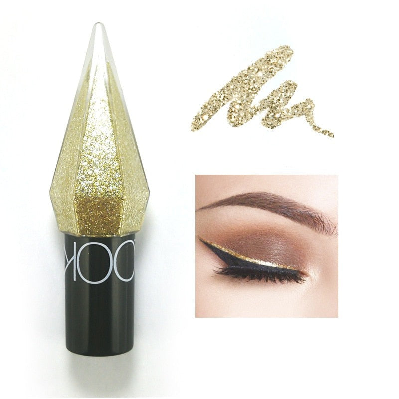 Glinsterende vloeibare eyeliner met diamant