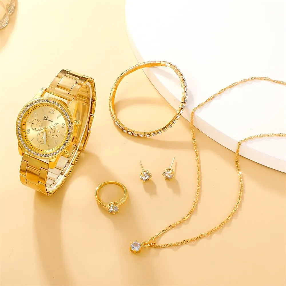 Luxe Horloge Set met Strass