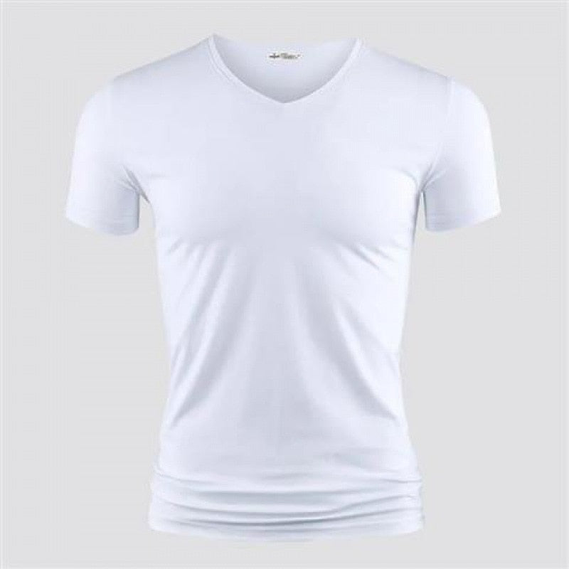 Heren Slim Fit V-hals T-shirt