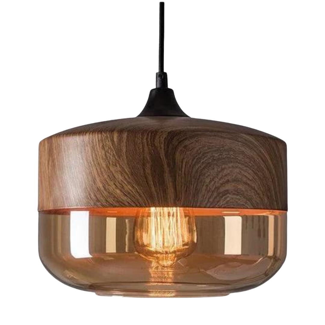 Scandinavische Plafondlamp NordLuna met Houten Accenten 1