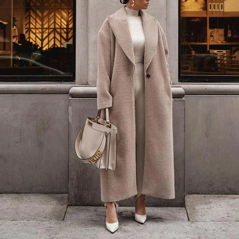 Variant image for Lange Dames Jas Zwart Fleece Comfortabel Polyester Winter-2