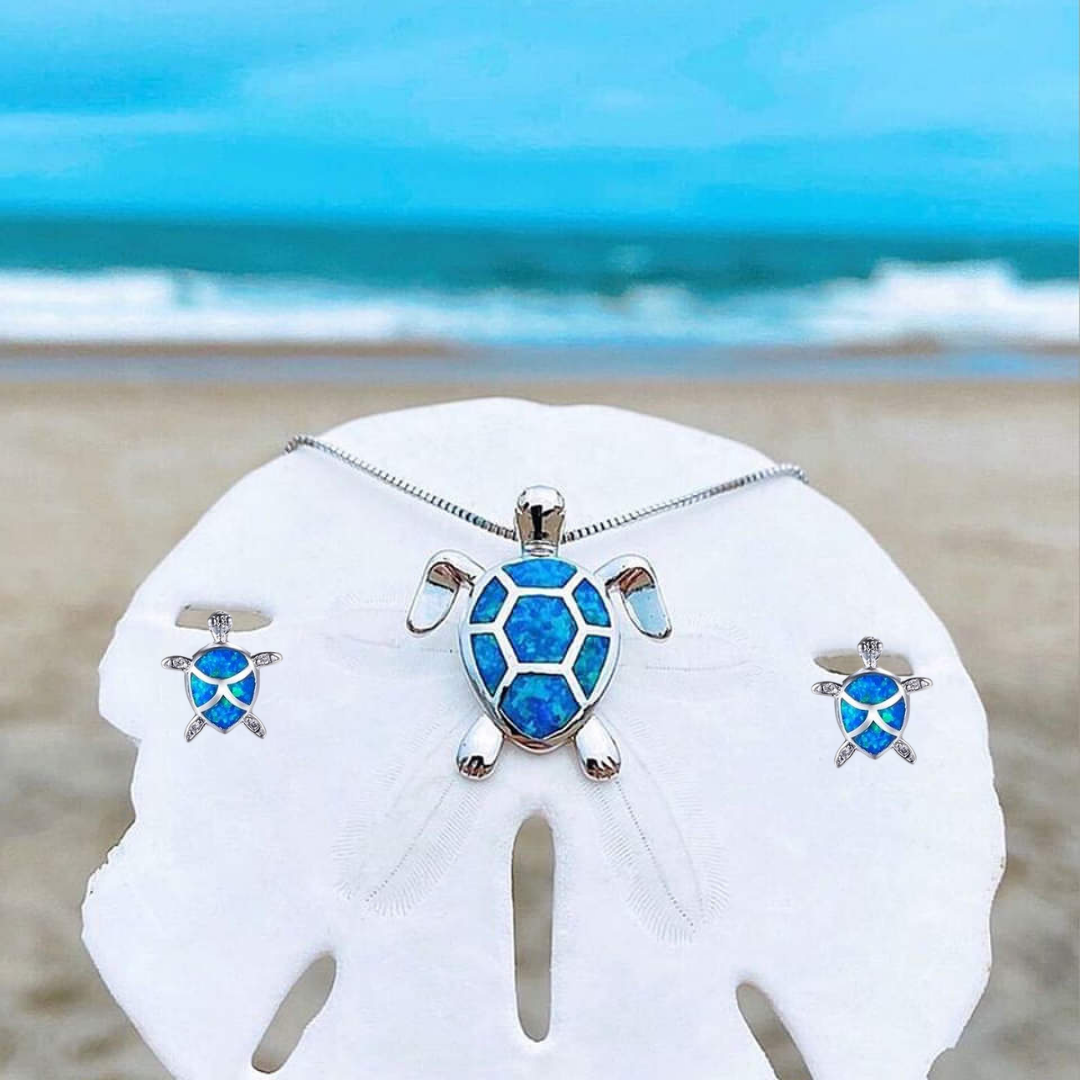 Schildpad Ketting en Oorbellen Set voor Dames 0