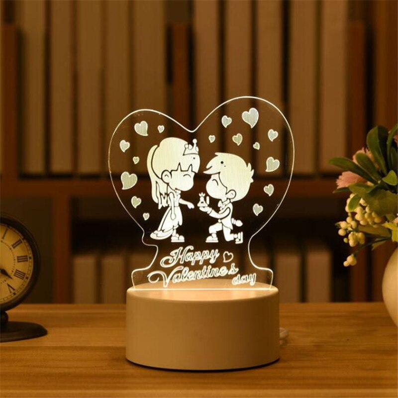 Romantische Liefde Acryl Nachtlampje