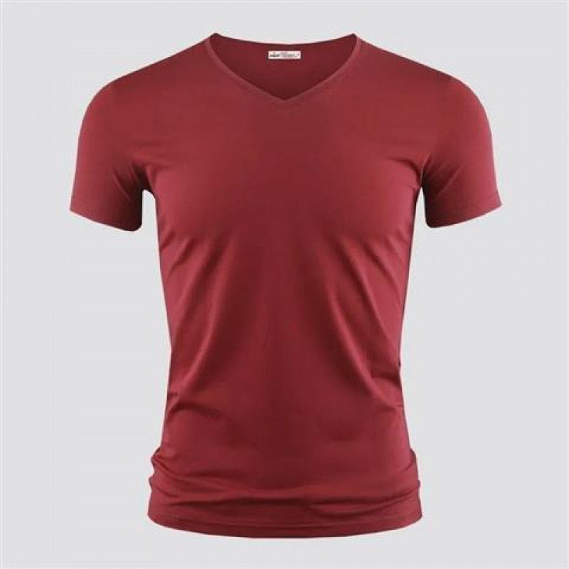 Heren Slim Fit V-hals T-shirt