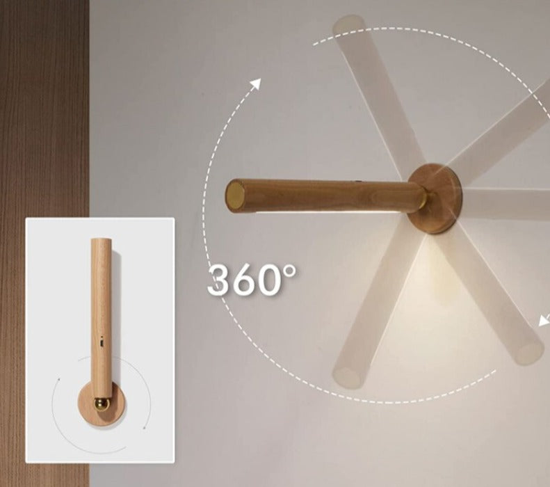 Draaibare Houten Wandlamp